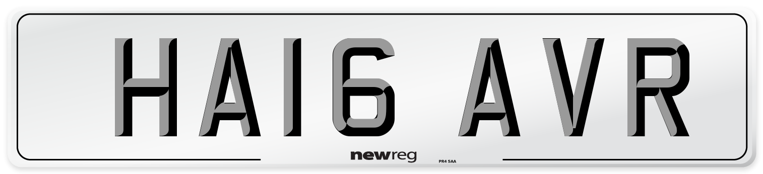 HA16 AVR Number Plate from New Reg